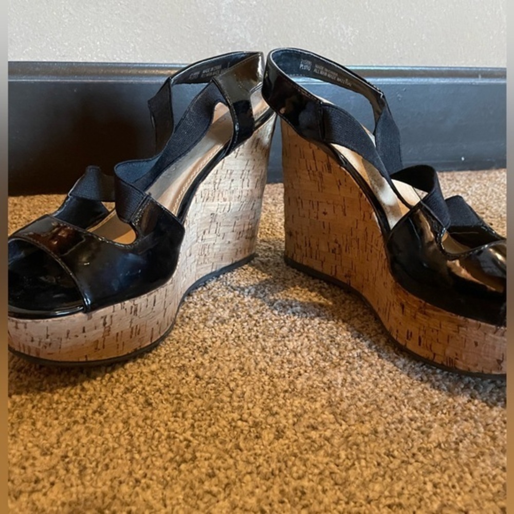 Michael Shannon strappy cork wedges
